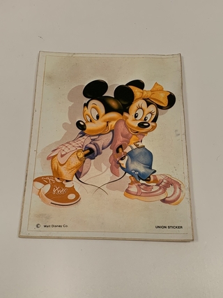 CALCO STICKER WALT DISNEY STIKER MICKEY Y MINNIE ORIGINAL RETRO