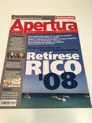 REVISTA APERTURA, EL CRONISTA Nº177 MAYO 2008 (USADO)