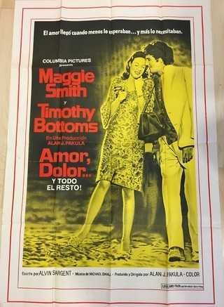 AFICHE POSTER CINE ORIGINAL AMOR, DOLOR 1973- ALAN PAKULA (USADO)