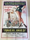 AFICHE POSTER ORIGINAL FUMAR NO, AMAR SÍ 1971, NORMAN LEAR (USADO)