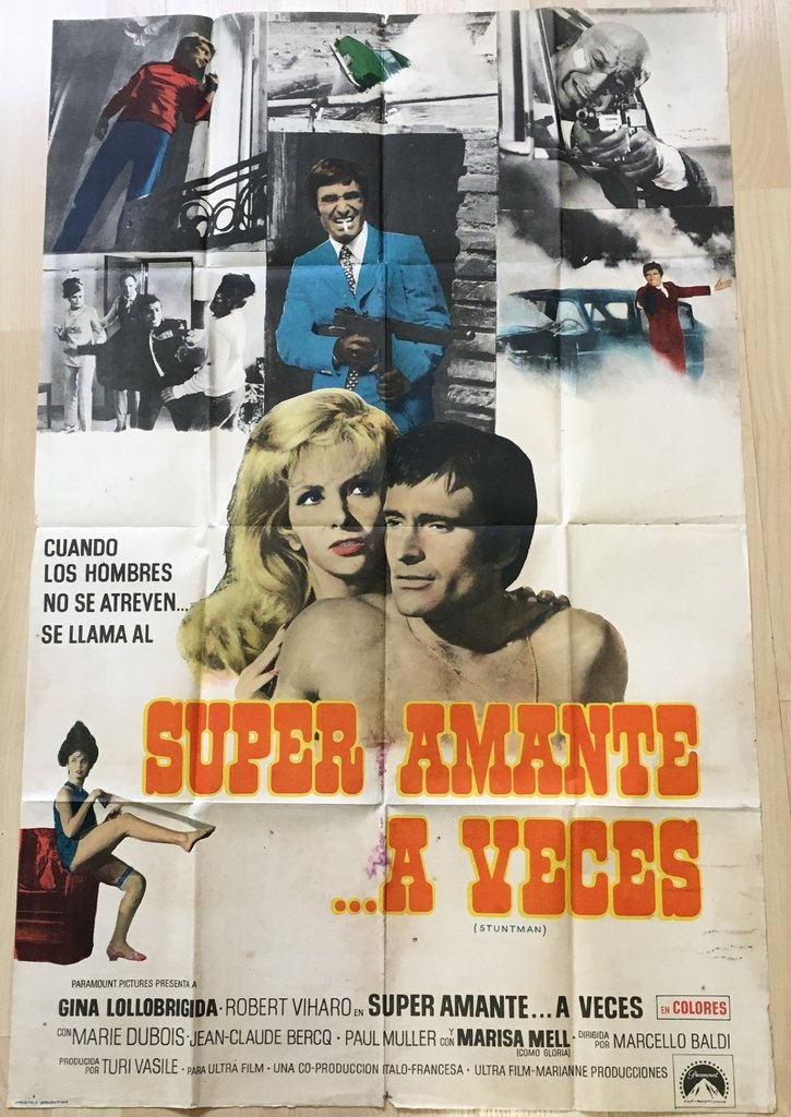 AFICHE POSTER ORIGINAL SUPER AMANTE… A VECES 1968, M. BALDI (USADO)