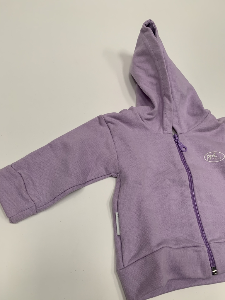 CAMPERA BUZO CANGURO PAPPOLINO LILA ALGODÓN T.1 (DETALLE) (NUEVO)