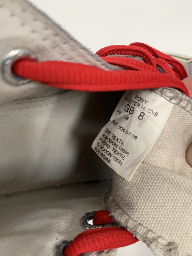 ZAPATILLAS BOTITA PONY DE LONA GRIS ROJO TALLE 8 (USADO)