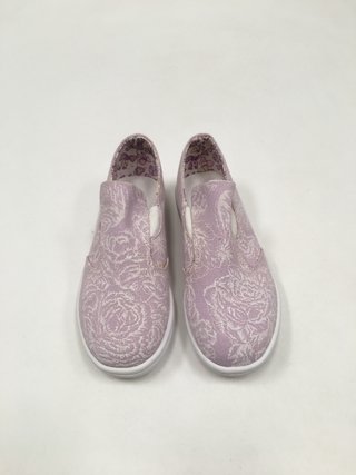 ALPARGATAS PANCHAS LILA FLOREADA 2DA SELECCIÓN T. 28 (7843) (NUEVO)