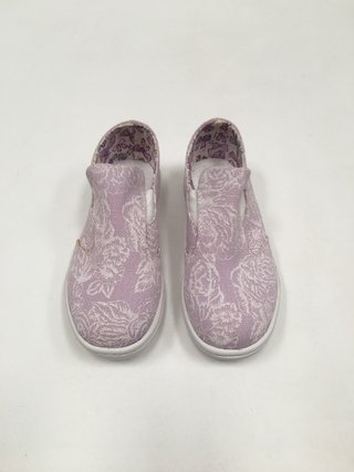 ALPARGATAS PANCHAS LILA FLOREADA 2DA SELECCIÓN T. 27 (7841) (NUEVO)