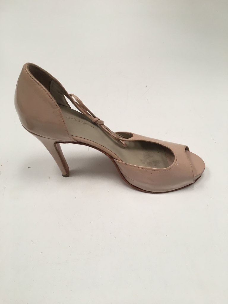 ZAPATOS STILETTOS CARO CAIAN CHAROL ROSA NUDE TALLE 38 (USADO)
