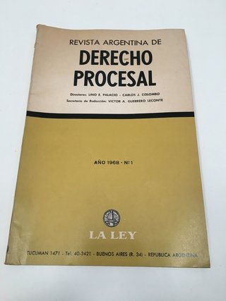 REVISTA ARGENTINA DE DERECHO PROCESAL Nº1, LA LEY 1968 (USADO)