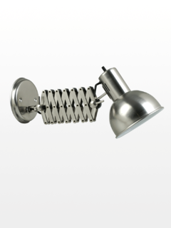 LÁMPARA APLIQUE DE PARED DE METAL CON EXTENSIBLE - COLOR PLATIL O NEGRO - MEDIDA EXTENSIÓN TOTAL 70 cm., Ø DE BASE 12 cm. - CÓD. 103 (VER VARIANTE DE COLOR)