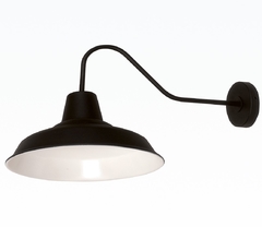 LÁMPARA APLIQUE GALPONERO DE METAL - COLOR NEGRO/INTERIOR BLANCO - MEDIDAS Ø 40 cm. - CÓD. 87A