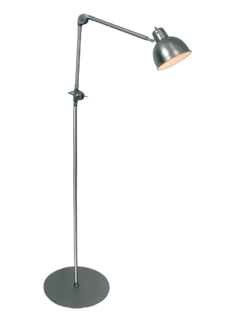 LÁMPARA DE PIE EN METAL CON MOVIMIENTO - COLOR PLATIL - MEDIDAS: Ø DE BASE 35 cm., TRAMO VARILLA FIJA 1.10 + 2 VARILLA MÓVIL 32 cm. - CÓD. 923 - comprar online