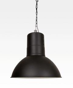 LÁMPARA COLGANTE GALPONERA DE METAL - COLOR NEGRO/INTERIOR BLANCO - MEDIDAS Ø 51 cm. - CÓD. 99