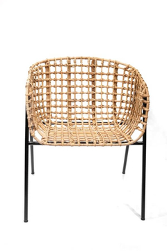 SILLA DE ESTRUCTURA DE HIERRO + RATTAN NATURAL - JUEGO X 2 - DISEÑO CLIVIA - comprar online