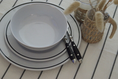 MANTEL BLANCO + RAYAS GRIS GRAFITO - comprar online