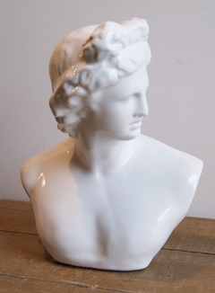 BUSTO DE CERÁMICA - COLOR BANCO MEDIDAS APROX. 22x19x13 cm. - DISEÑO HOMBRE ROMANO - comprar online