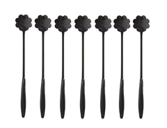 CUCHARITA DE META - COLOR NEGRO - DISEÑO FLOR (x unidad) en internet