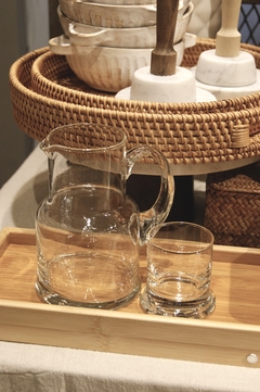 JARRA DE VIDRIO CON VASO, PARA MESA DE NOCHE - comprar online