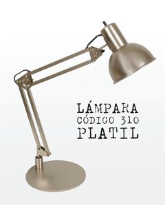 LÁMPARA DE ESCRITORIO EN METAL 2 MOVIMIENTOS - COLOR PLATIL O NEGRO - CÓD. 310 (VER VARIANTE DE COLOR)