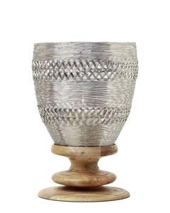 CANDELABRO MADERA/METAL - DISEÑO COPA - comprar online