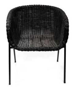 SILLAS DE RATTAN COLOR NEGRO CON ESTRUCTURA DE HIERRO DEL MISMO COLOR X 2 UNIDADES - DISEÑO AZAFRÁN - comprar online