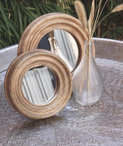 ESPEJO REDONDO DE MESA DE MADERA DE MANGO - comprar online
