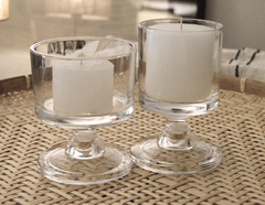 CANDELABRO ANCHO DE CRISTAL - TAMAÑO GRANDE - MEDIDAS 16x15 DE ALTO