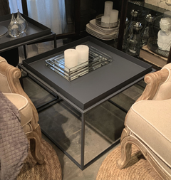 MESA DE ARRIME CUADRADA DE METAL GRANDE/BAJA - COLOR GRIS - MEDIDAS 57x57x46 DE ALTO - comprar online