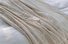 PIE DE CAMA EN GASA CON VISCOSA - COLOR: CRUDO - DISEÑO "BILBAO" - comprar online