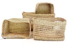 CANASTO DE FIBRAS NATURALES XL - MEDIDAS 42x24x22 cm. - DISEÑO VARADERO