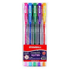 Boligrafo Simball c/glitter x 5u.