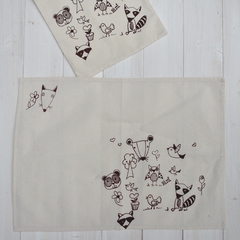 6 Mantelitos con estampa de Animales (Pack seis unidades) - comprar online