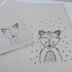Mantelitos con servilletas con estampa de animales
