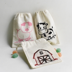 Bolsitas Souvenir Animales de la Granja 12x16 Cm. (pack 6 unidades) - Patch-In by Gaby Caporale 