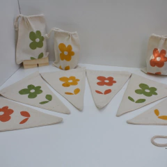 Guía de Banderines De Tela. Flores Pop