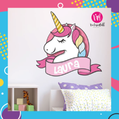 Vinilo Infantil Unicornio10 con nombre personalizado