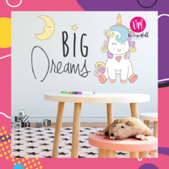 Vinilo Infantil Unicornio Big Dreams 01