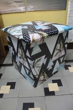 Baúl Puff Madera+forrado En Vinilo + Tapizado - Victoria Mall