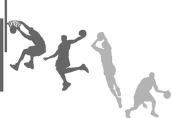 Vinilo Juego Basquet 225cm ancho x 155cm alto colocado 2 - comprar online