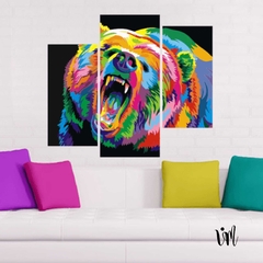Tríptico Oso Watercolor