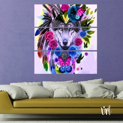 Tríptico Wolf Watercolor