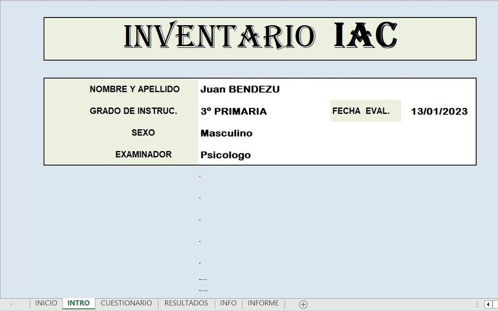 IAC. Inventario de Adaptación de Conducta -ADOLESCENTES-