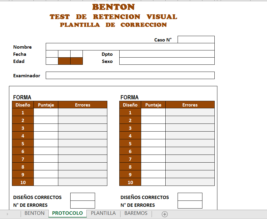 Test De Retencion Visual De Benton