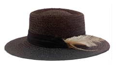 Sombrero - Pampa rafia con pluma - tienda online