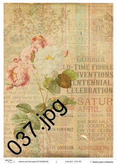 Láminas para decoupage autoadhesivas A4 Modelo LD 037 - comprar online