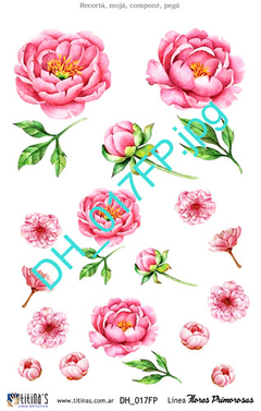 Láminas decoupage 14x20cm "en húmedo" Colección Flores Primorosas DH017FP