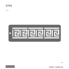 Sténcil láser 4,5 x 14,5cm Modelo ST 004
