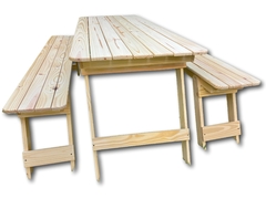 Juego Plegable Quincho Pino 200x70 Mesa + 2 Bancos !! en internet