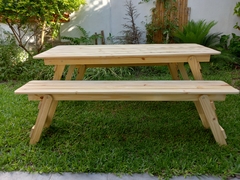 Juego Plegable Quincho Pino 200x70 Mesa + 2 Bancos !!