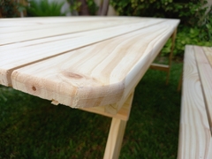 Juego Plegable Quincho Pino 120x70 Mesa + 2 Bancos !! - SOHO DESIGN