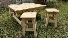 Imagen de JUEGO Mesa Soho Plegable Baja 100x70 + 4 BANQUETAS !!!