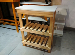 Mesa Arrime Auxiliar 60x30 - 2 Estantes!! Sin Tonalizar